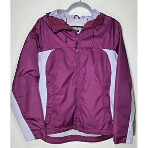 Devon‎ & Jones Women's Hooded Windbreaker Jacket Size M GUC Athletic Outdoor 🌬️